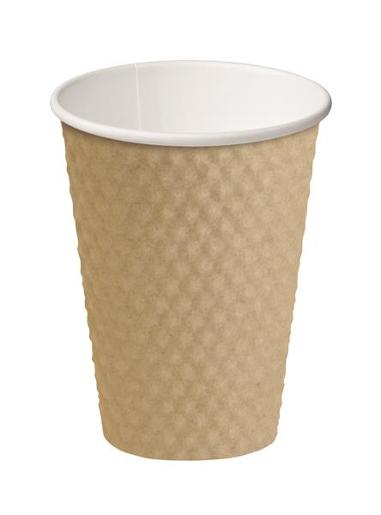 CUP DIMPLE PAPER CUP HOT  CUPS BROWN 355ML (300)