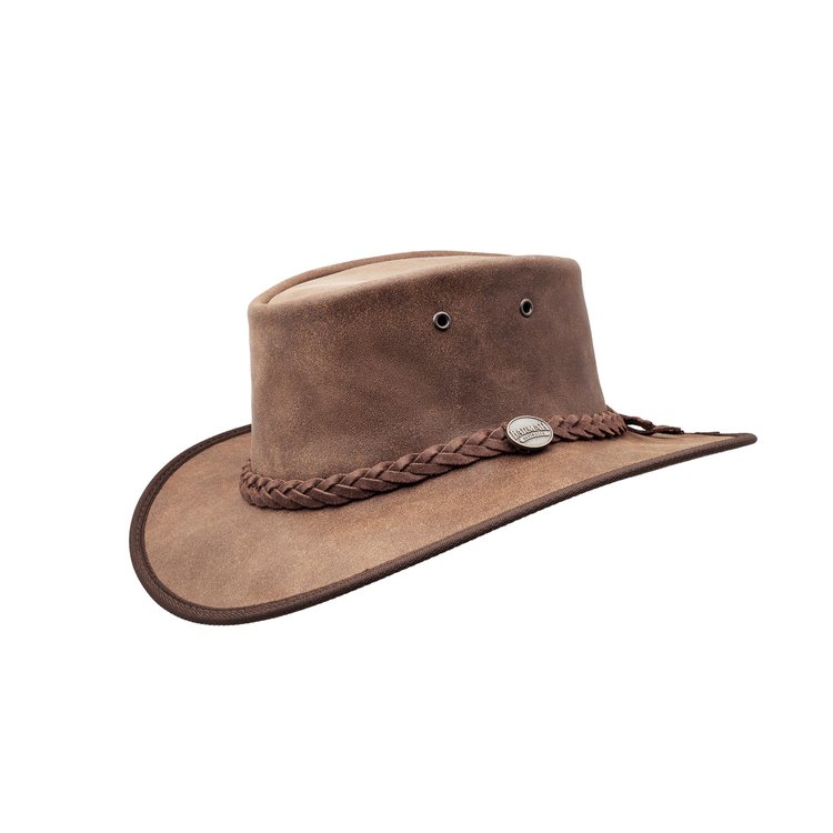 SQUASHY SADDLER BROWN SIZE 2XL -WAXED SUEDE HAT-IN-A-BAG