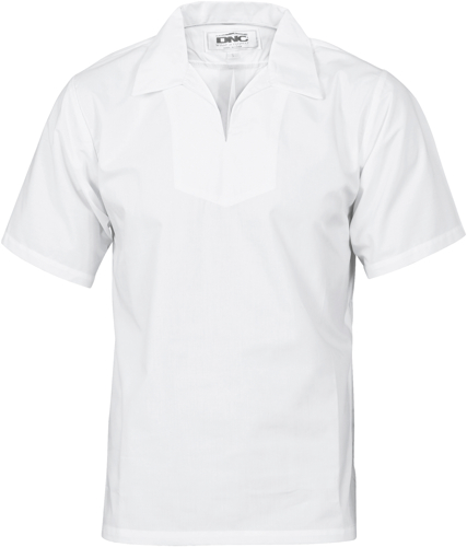 V-NECK JERKIN S/S - WHITE 2XL -FOOD INDUSTRY, SIDE HEM SPLIT, ACTI