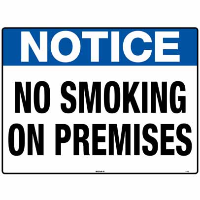 NO SMOKING ON PREMISES 600 X 450 METAL