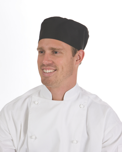 FLAT TOP CHEF HATS - BLACK -1 SIZE FITS ALL