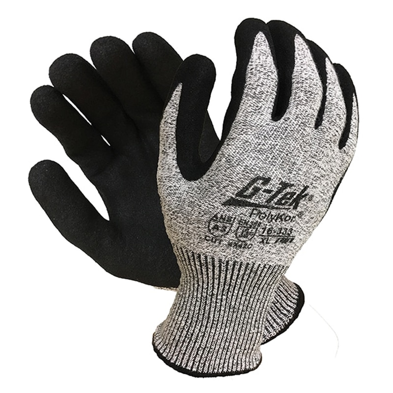 GLOVE G-TEK POLYKOR NITRILE S10 -KNITTED WRIST CUT LEVEL 5