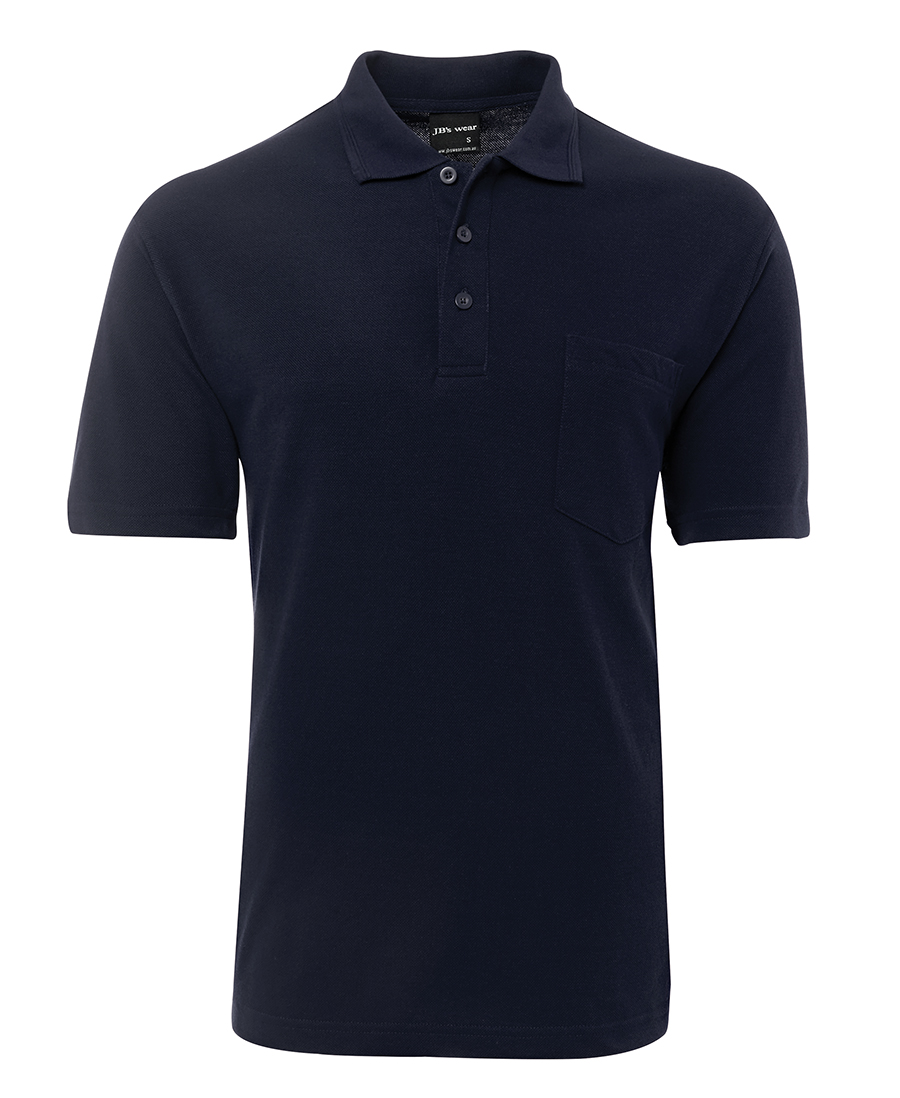 POLO S/S NAVY WITH POCKET LARGE 