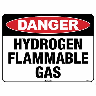 HYDROGEN FLAMMABLE GAS 300 X 225 METAL