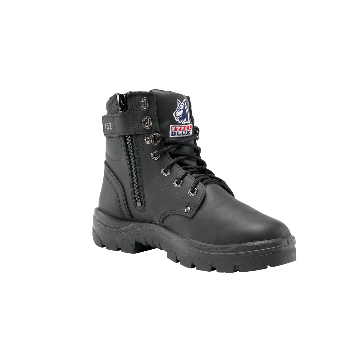 SAFETY BOOT ARGYLE LACE & ZIP S10 -ANKLE BLACK