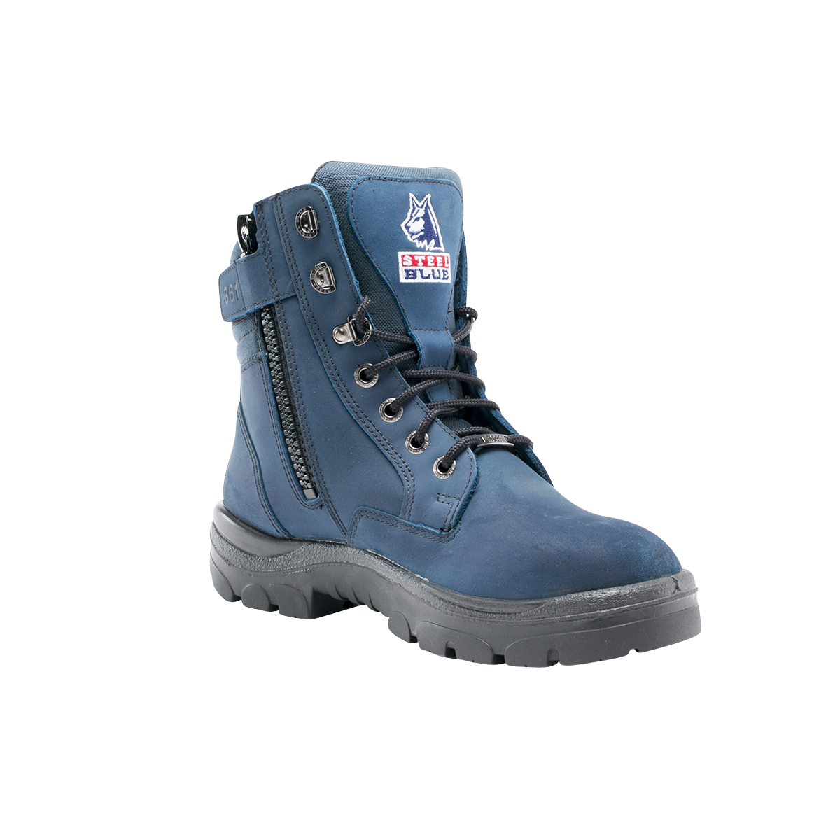 BOOT SOUTHERN CROSS ZIP BLUE 10 -ANKLE LACE UP BLUE TPU STEEL CAP