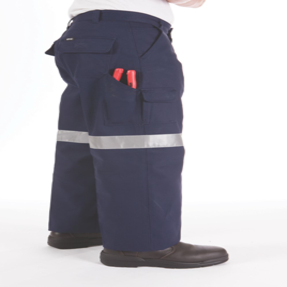 TROUSER CARGO C/DRILL TAPED NAVY SIZE 102R