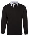 JBS MENS RUGBY BLACK/WHITE SIZE 2XL -350GSM RUGBY KNIT FABRIC