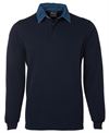 JBS MENS RUGBY NAVY/DENIM SIZE 2XL -350GSM RUGBY KNIT FABRIC