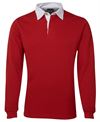 JBS MENS RUGBY RED/WHITE SIZE 2XL -350GSM RUGBY KNIT FABRIC