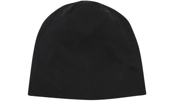 BEANIE ROLL DOWN COTTON BLACK 