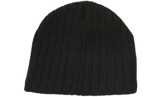 BEANIE CABLE KNIT BLACK 