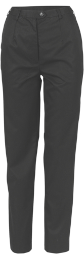 PANTS LADIES P/V FLAT FRONT BLK S12 