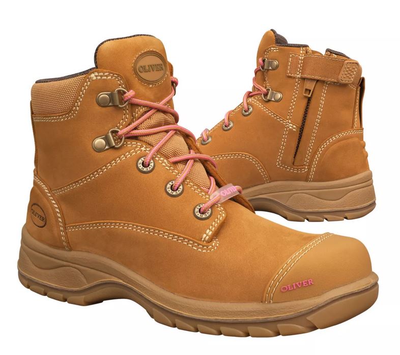 LADIES SAFETY BOOT WHEAT ZIP S10 -