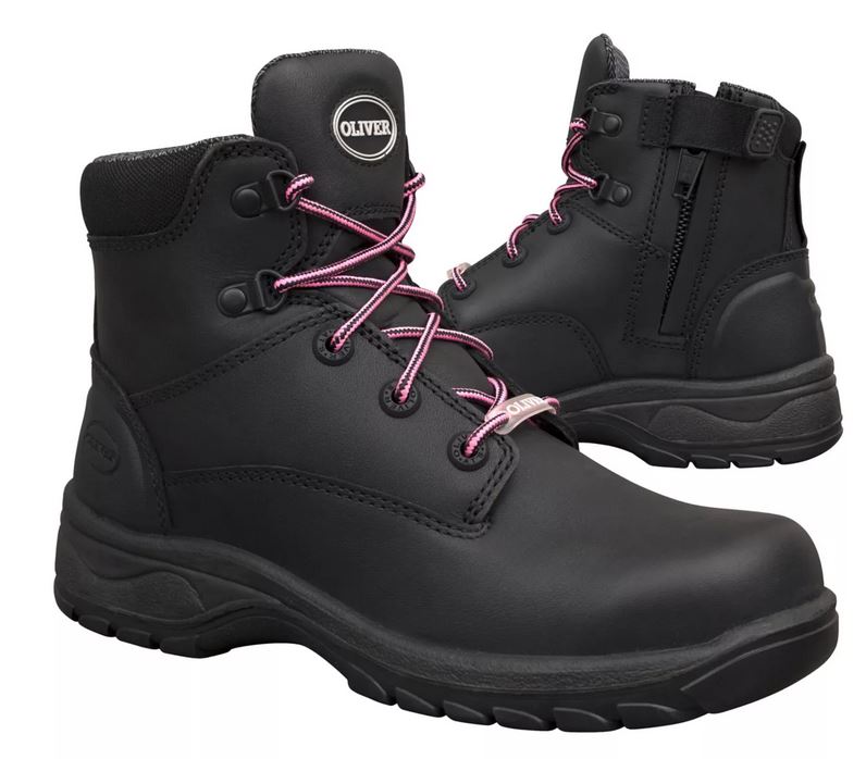 LADIES SAFETY BOOT BLACK ZIP S10 -