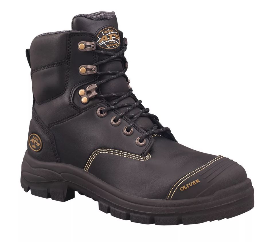 SAFETY BOOT LACE UP BLACK S10 AT55 WITH BUMP CAP