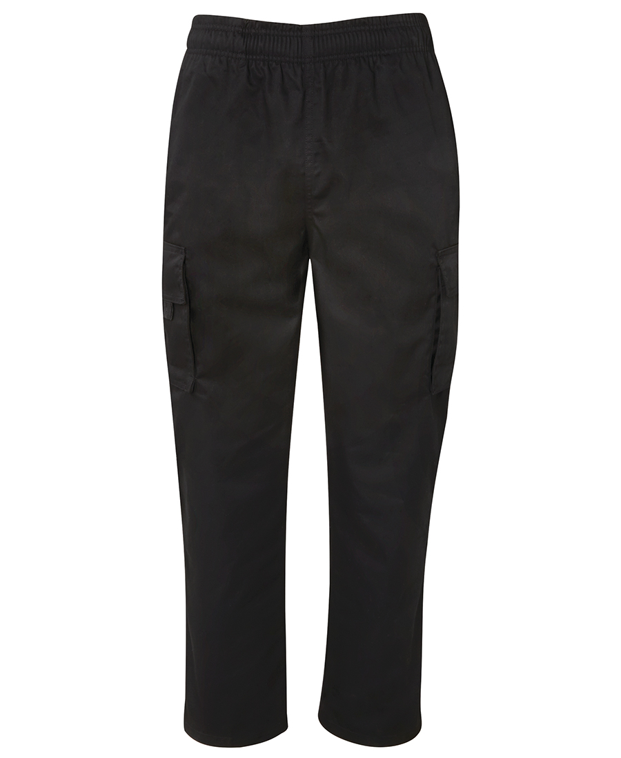 ELASTICATED CARGO PANT - BLK 2XL -TWO SIDE 7 TWO BACK POCKETS