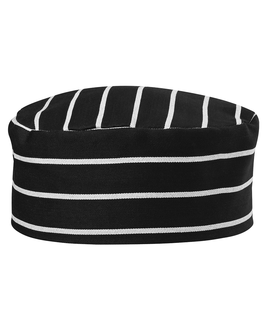 CHEFS CAP - BLACK/WHITE -ONE SIZE