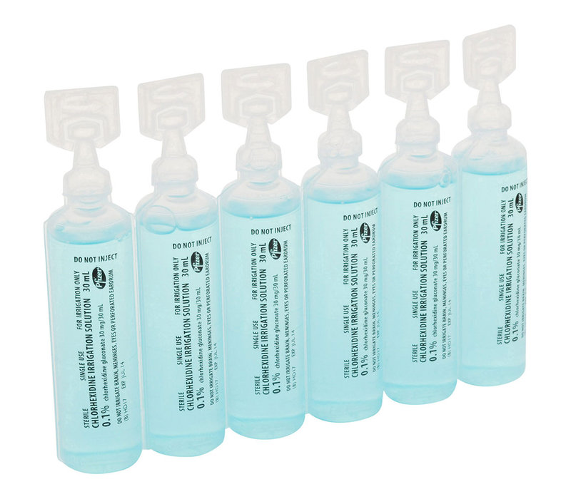 CHLORHEXIDINE STERTUBES 30ML 30PK  - CHLORHEXIDINE 0.05% & CETRIMIDE 