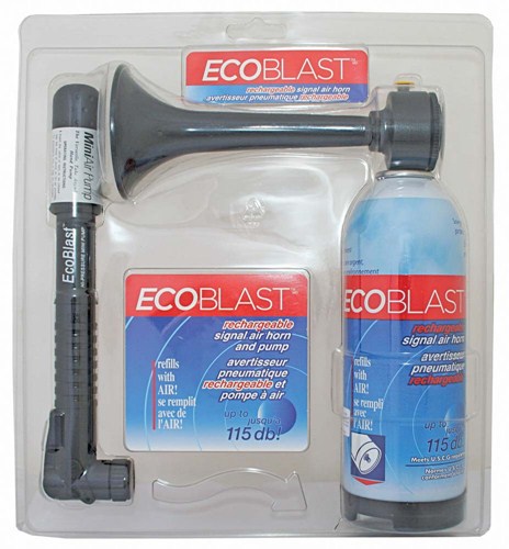 ECO BLAST RECHARGABLE AIR HORN WITH BICYCLE HAND PUMP