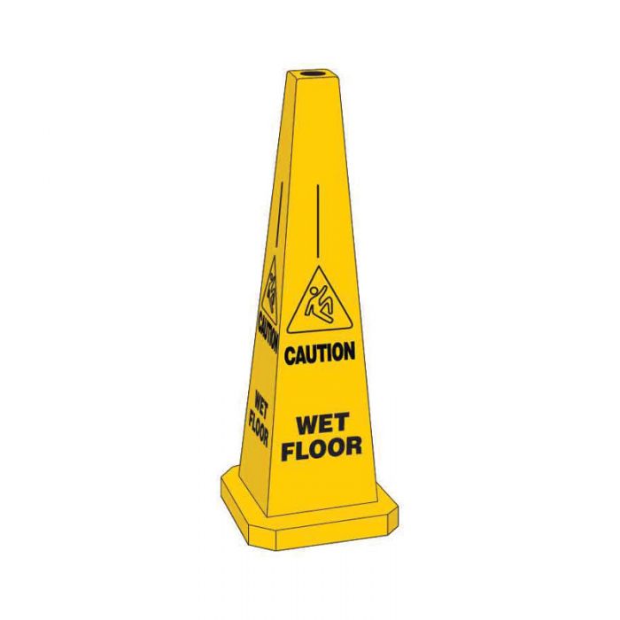 CAUTION WET FLOOR 89CM -TRAFFIC CONE YELLOW HEIGHT 89CM