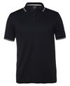 MENS JACQUARD CONTRAST POLO 2XL -NAVYWHITE 100% POLYESTER