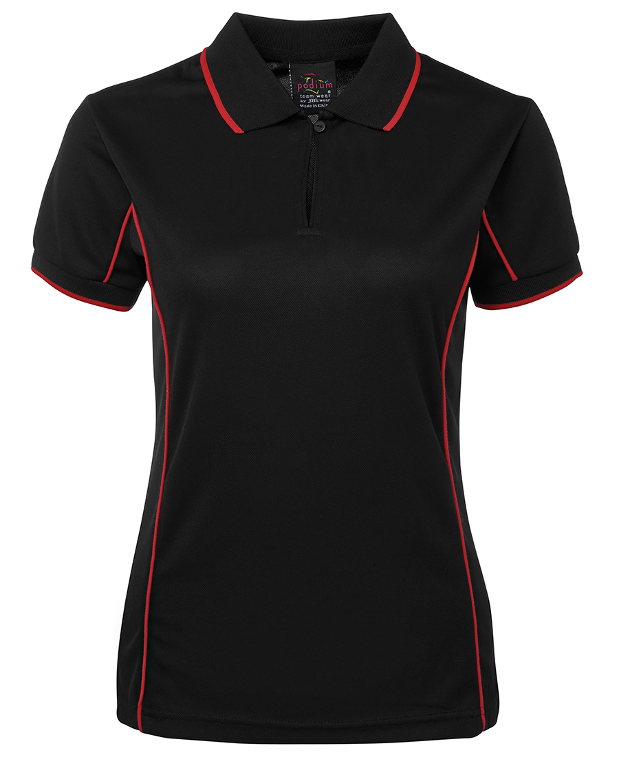POLO LADY PIPING BLACK/RED SIZE 10 