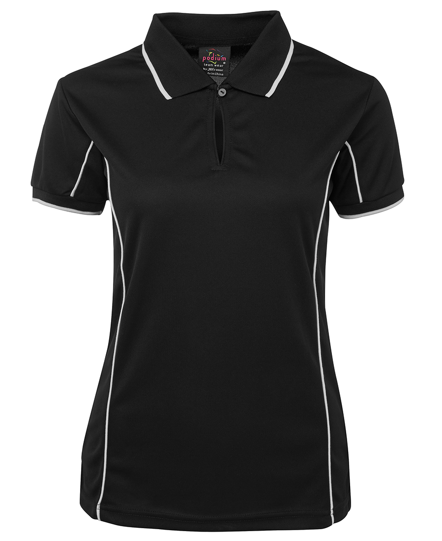 POLO LADIES PIPING BLACK/WHITE S10 -