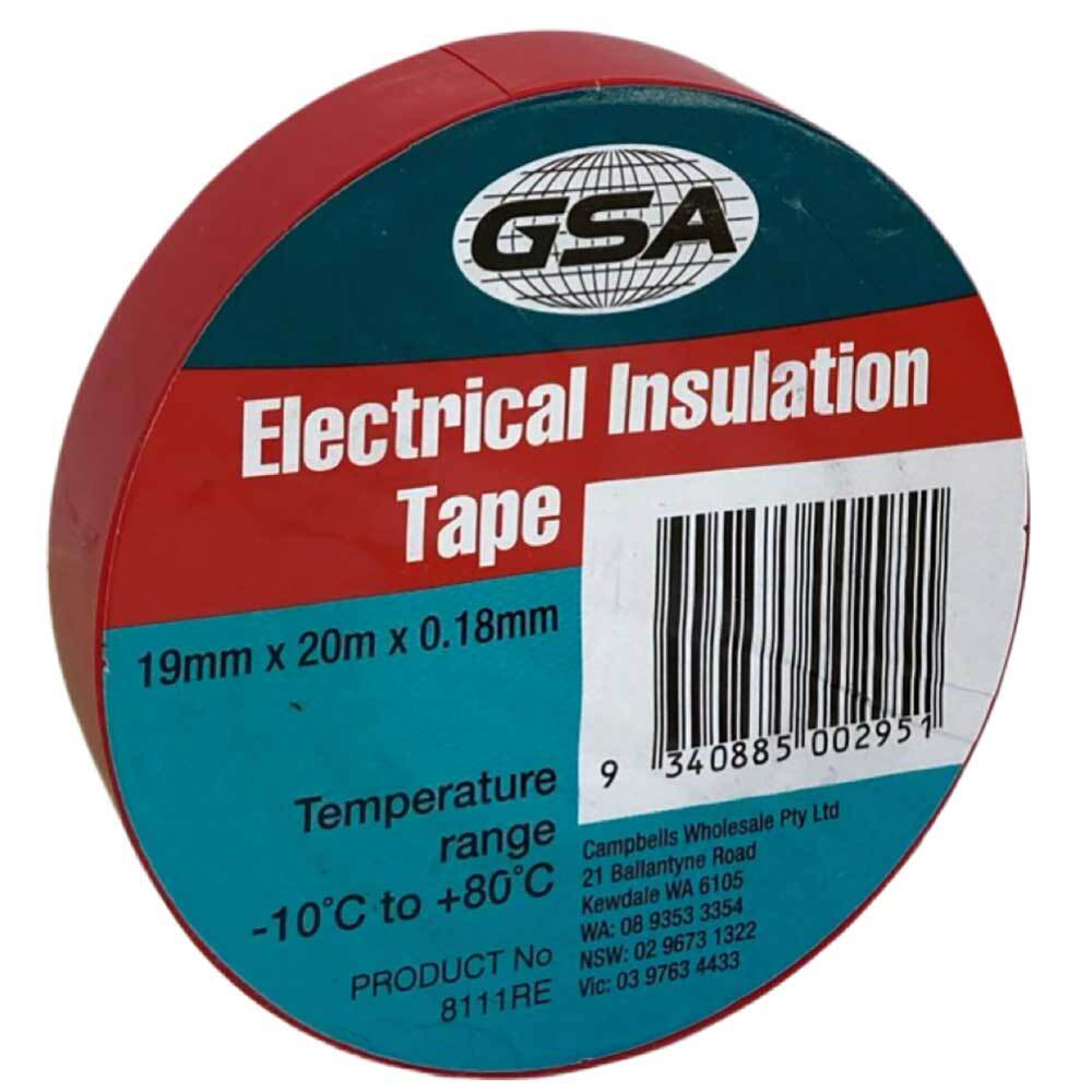 ELECTRICAL TAPE RED 0.18MM - 19MM X 20MTR