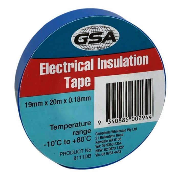 ELECTRICAL TAPE BLUE 0.18MM - 19MM X 20MTR