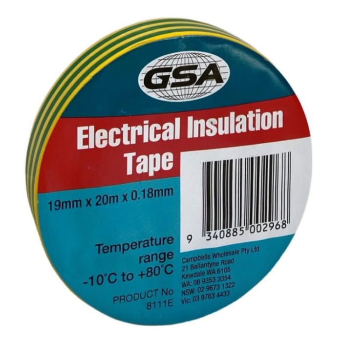 ELECTRICAL TAPE EARTH 0.18MM - 19MM X 20MTR