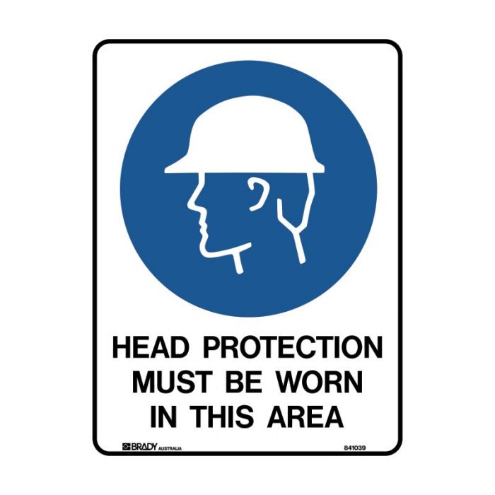 HEAD PROTECION MUST BE WORN METAL 450 X600MM