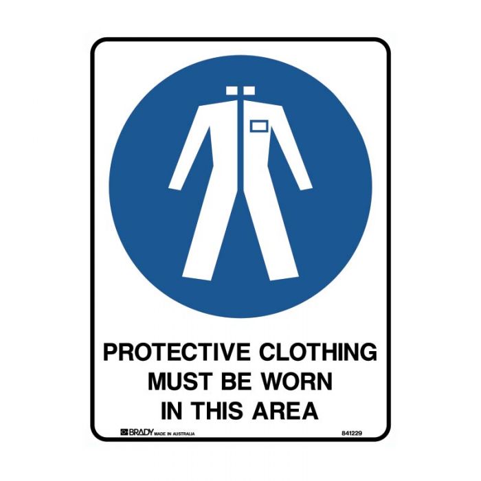 PROTECTIVE CLOTHING MUST B/WORN METAL 450 X600MM