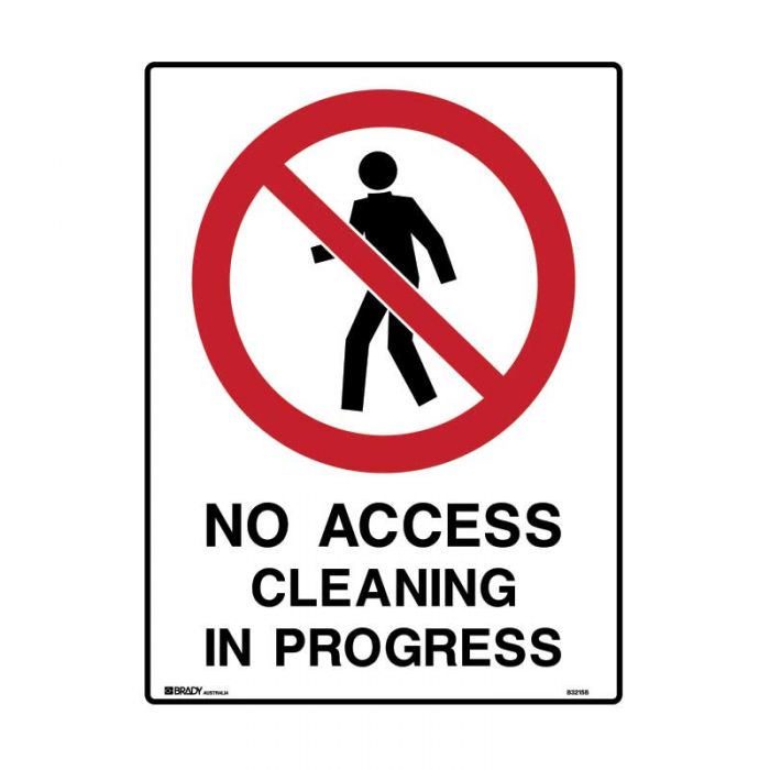 NO ACCESS CLEANING IN PROGRESS METAL 450 X600MM