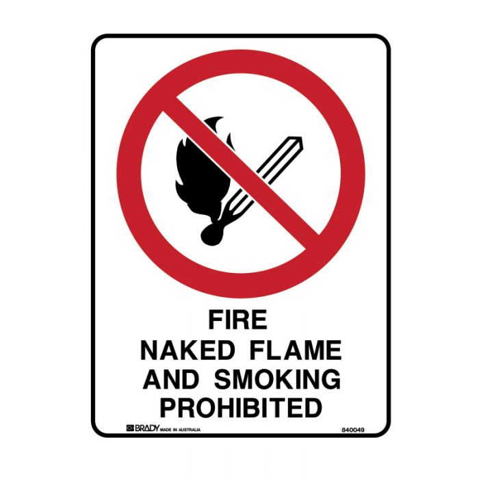 FIRE & SMOKING PROHIBITED METAL 450 X600MM