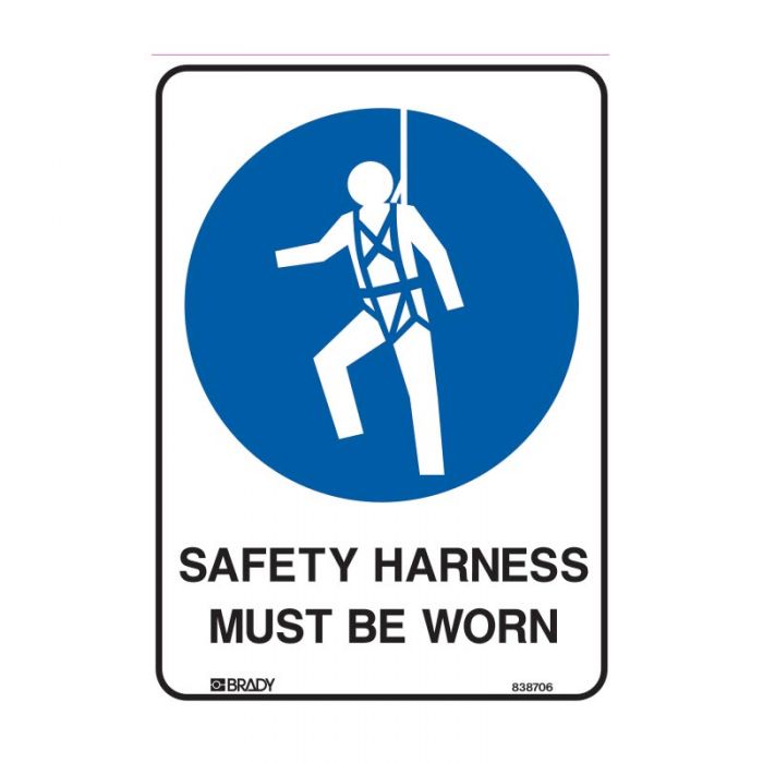 SAFETY HARNESS MUST BE WORN METAL 300 X450MM