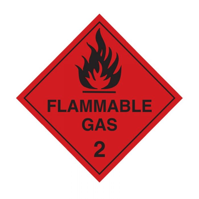 FLAMMABLE GAS 2 -METAL 270MM SQ NON REFLECTIVE