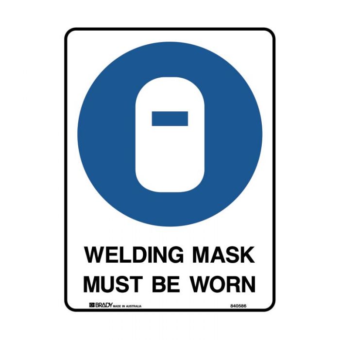 WELDING MASK MUST BE WORN METAL 300 X450MM