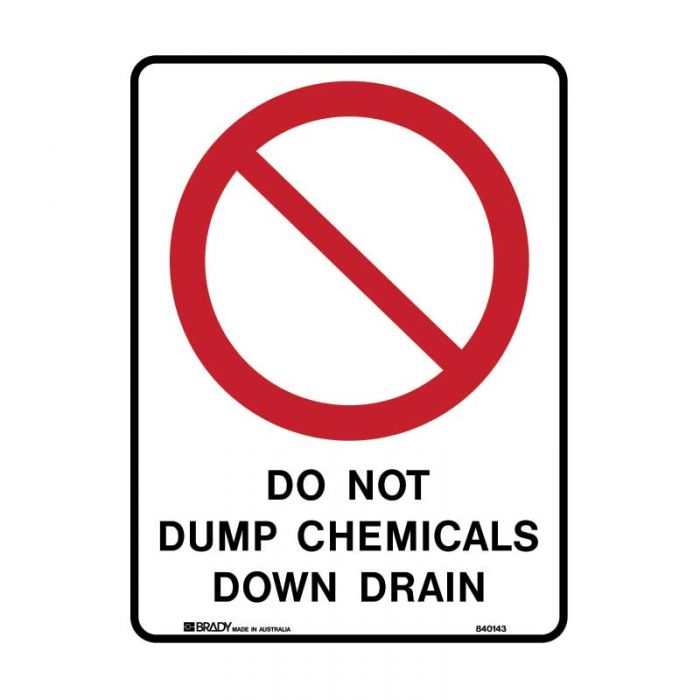 DO NOT DUMP CHEMICALS DWN DRAIN METAL 300 X450MM