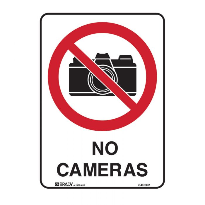 NO CAMERAS METAL 450 X600MM