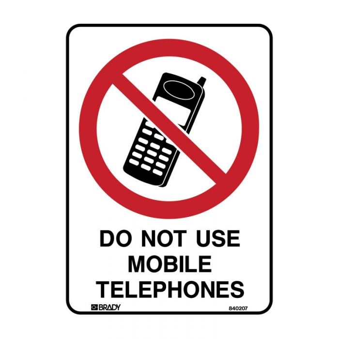 DO NOT USE MOBILE TELEPHONES METAL 300 X450MM