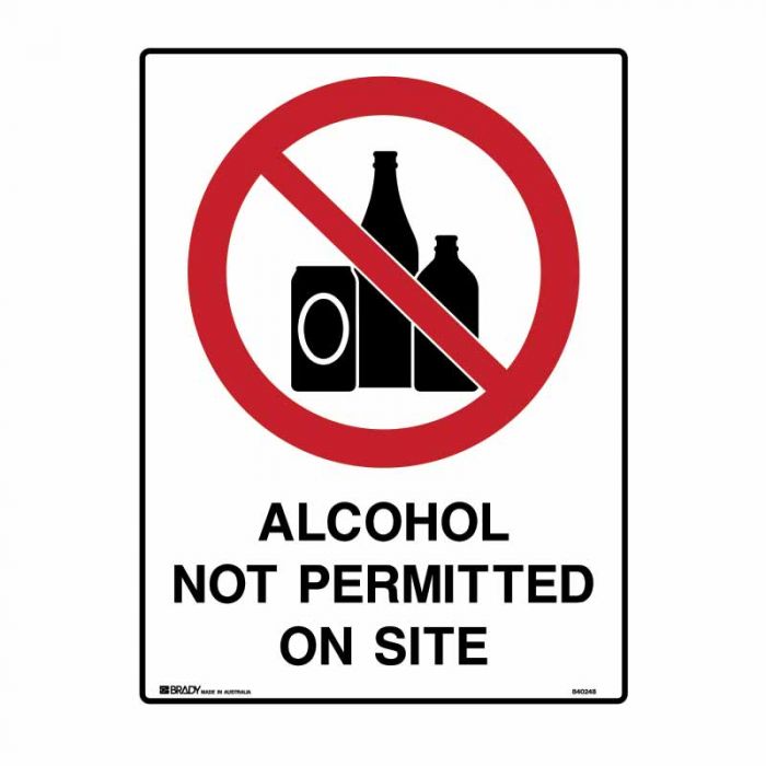 ALCOHOL NOT PERMITTED ON SITE METAL 300 X450MM
