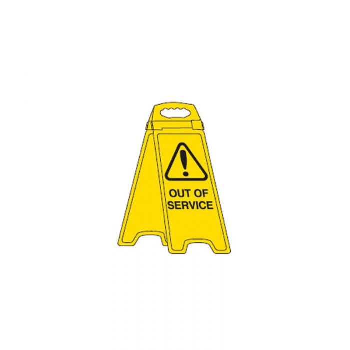 OUT OF SERVICE -FLOOR STAND YELLOW 280X670MM