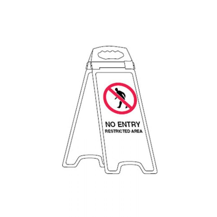 NO ENTRY RESTRICTED AREA -FLOOR STAND WHITE 280X670MM