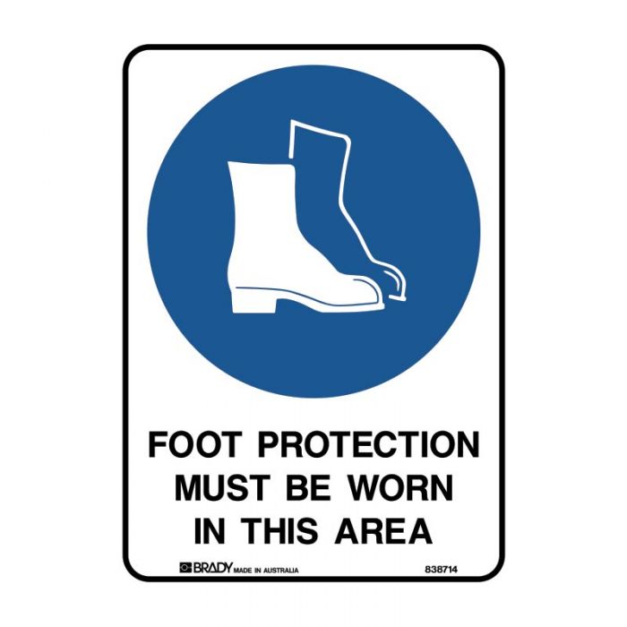 FOOT PROTECTION MUST BE WORN METAL 300 X450MM