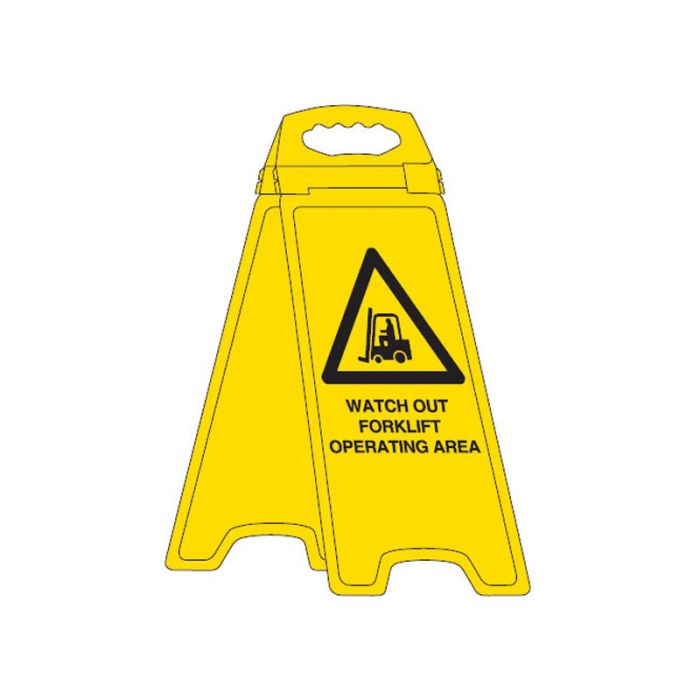 WATCH OT FORKLIFT OPERATING AREA -FLOOR STAND YELLOW 280X670MM