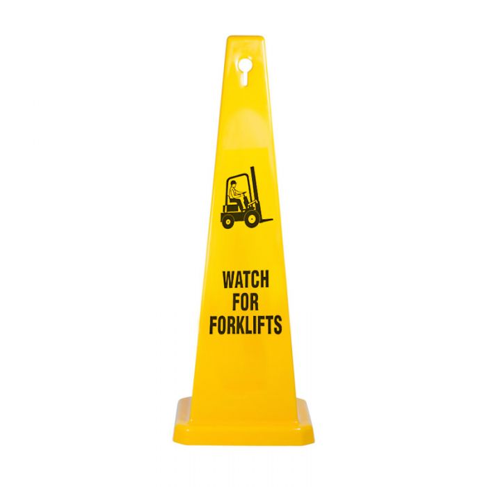 WATCH FOR FORKLIFTS -TRAFFIC CONE YELLOW HEIGHT 89CM