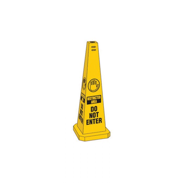 RESTRICTED AREA DO NOT ENTER -TRAFFIC CONE YELLOW HEIGHT 89CM