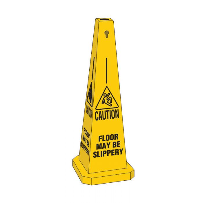CAUTION FLOOR MAY BE SLIPPERY -TRAFFIC CONE YELLOW HEIGHT 89CM