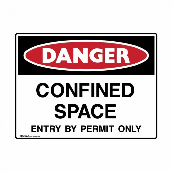 CONFINED SPACE-ENTRY BY PERMIT ONLY METAL ULTRATUFF 300X450MM